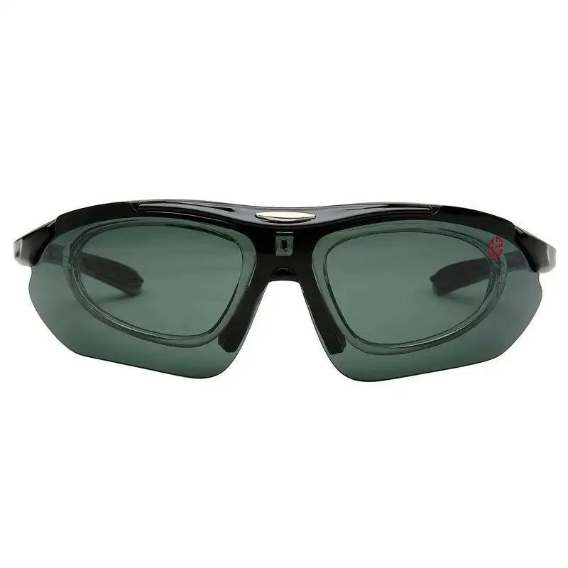 Valkor | Black Free Size Half Rim Shield Sports Sunglasses for Men & Women Changeable Lens[Polarized]
