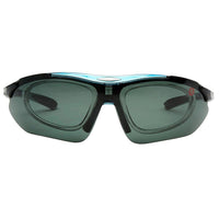 Valkor Blue & Black Free Size Half Rim Shield Sports Sunglasses for Men & Women Changeable Lens — Hashtag Eyewears