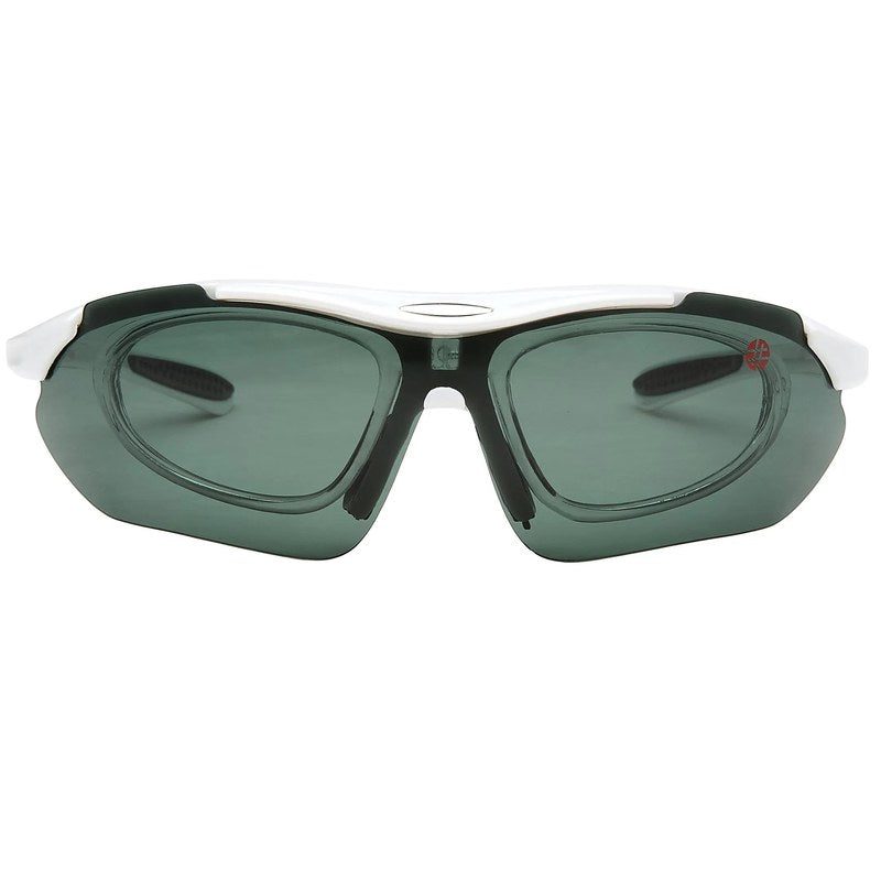 Valkor White Free Size Half Rim Shield Sports Sunglasses for Men & Women Changeable Lens — Hashtag Eyewears