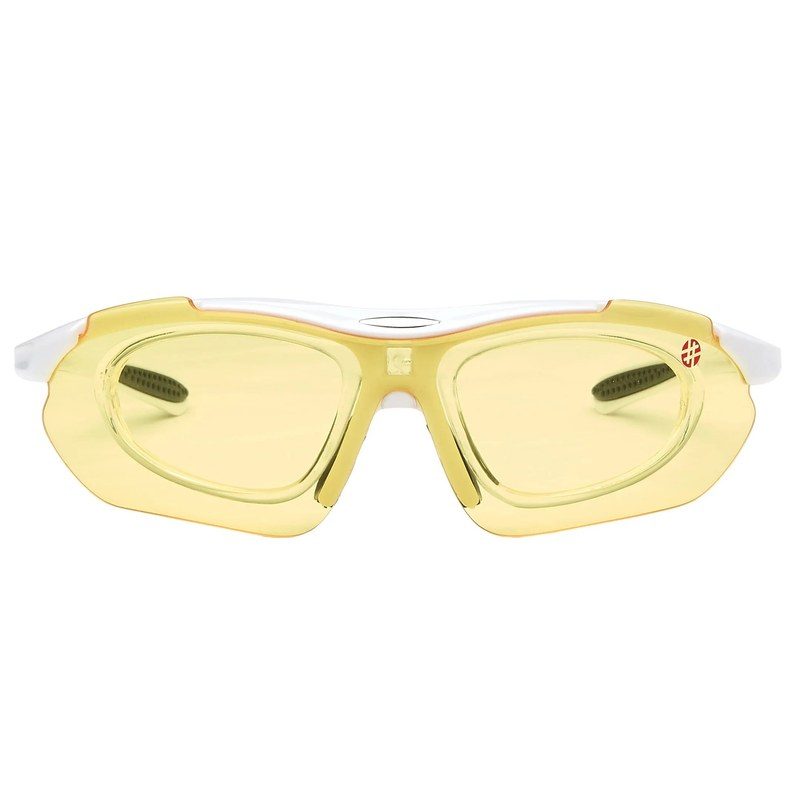 Valkor White Free Size Half Rim Shield Sports Sunglasses for Men & Women Changeable Lens — Hashtag Eyewears