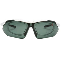 Valkor | White Free Size Half Rim Shield Sports Sunglasses for Men & Women Changeable Lens [Polarized]