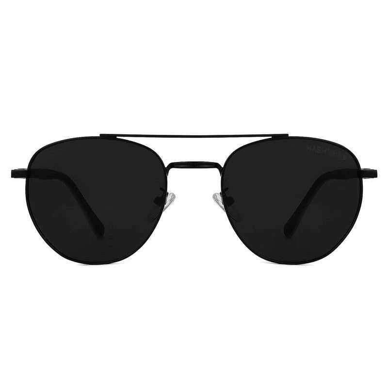 Valkyra Black Large Full Rim Aviator Sunglasses for Men & Women — Hashtag Eyewears