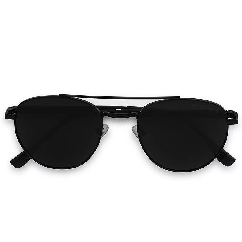 Valkyra | Black Large Full Rim Aviator Sunglasses for Men & Women [UV-protected]