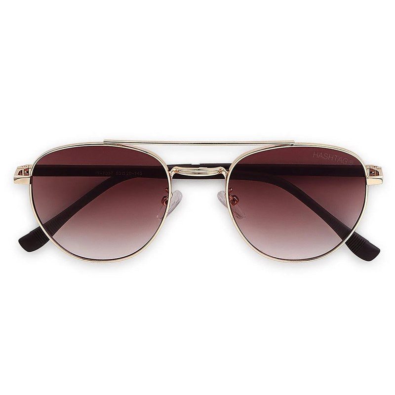 Valkyra | Gradient Brown Large Full Rim Aviator Sunglasses for Men & Women [UV-protected]