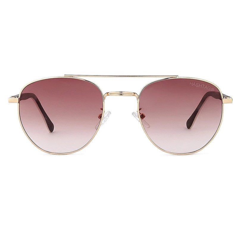 Valkyra Gradient Brown Large Full Rim Aviator Sunglasses for Men & Women — Hashtag Eyewears
