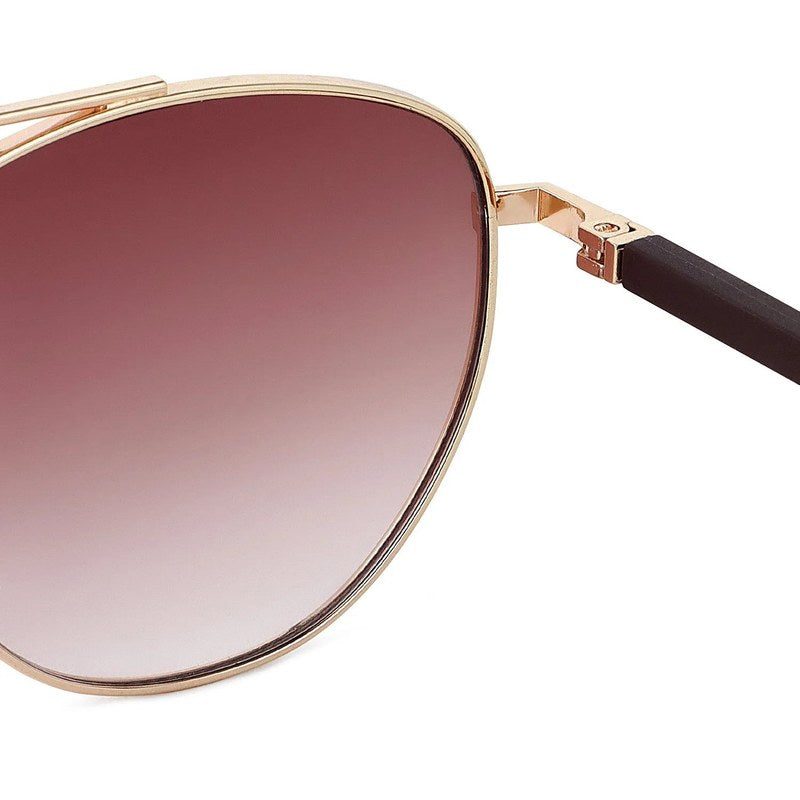 Valkyra | Gradient Brown Large Full Rim Aviator Sunglasses for Men & Women [UV-protected]