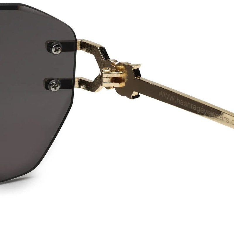 Valora Black Medium Rim Less Square Sunglasses for Men — Hashtag Eyewears