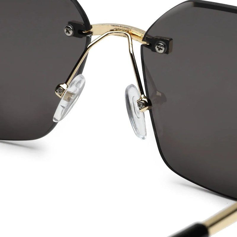 Valora Black Medium Rim Less Square Sunglasses for Men — Hashtag Eyewears