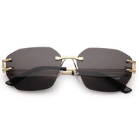 Valora Black Medium Rim Less Square Sunglasses for Men — Hashtag Eyewears