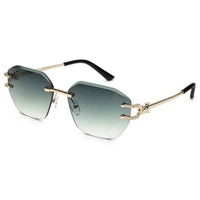 Valora Gradient Green Medium Rim Less Square Sunglasses for Men — Hashtag Eyewears