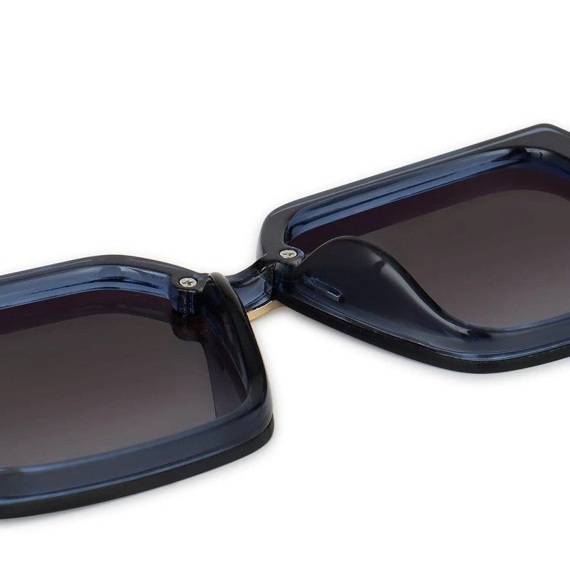 Valoria | Blue Large Full Rim Square Sunglasses for Women [UV-protected]