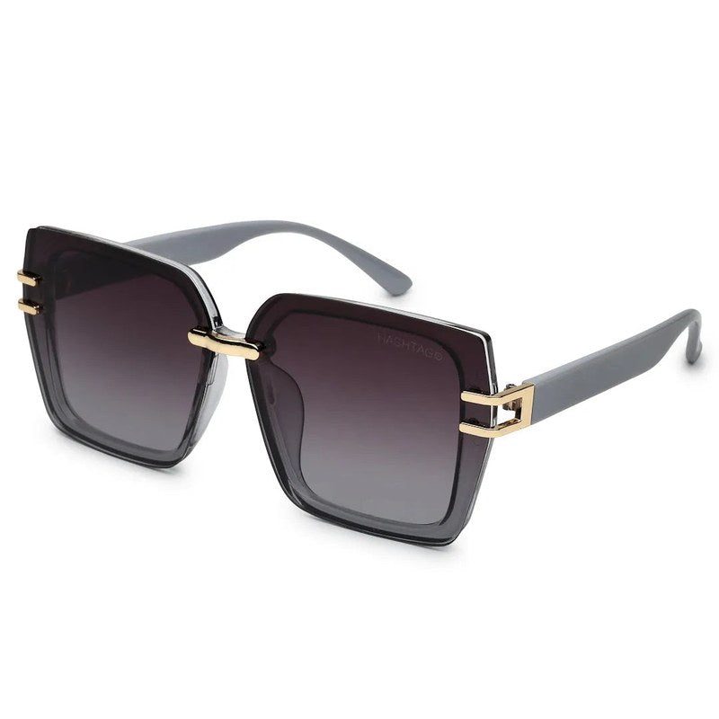Valoria Grey Large Full Rim Square Sunglasses for Women — Hashtag Eyewears