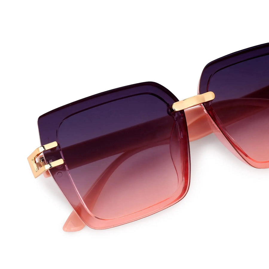 Valoria | Pink Large Full Rim Square Sunglasses for Women [UV-protected]