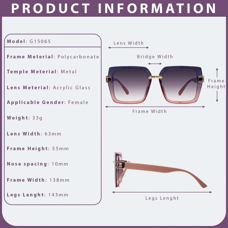 Valoria | Pink Large Full Rim Square Sunglasses for Women [UV-protected]
