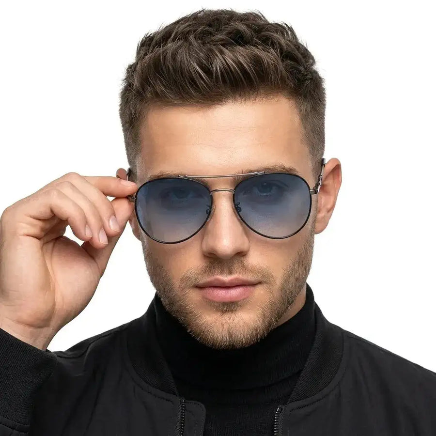 Valtor | Gradient Blue Small Full Rim Aviator Sunglasses for Men & Women [Polarized]