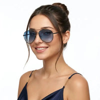 Valtor | Gradient Blue Small Full Rim Aviator Sunglasses for Men & Women [Polarized]