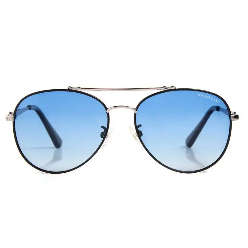 Valtor | Gradient Blue Small Full Rim Aviator Sunglasses for Men & Women [Polarized]