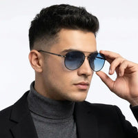 Valtor | Gradient Blue Small Full Rim Aviator Sunglasses for Men & Women [Polarized]