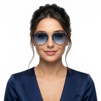 Valtor | Gradient Blue Small Full Rim Aviator Sunglasses for Men & Women [Polarized]