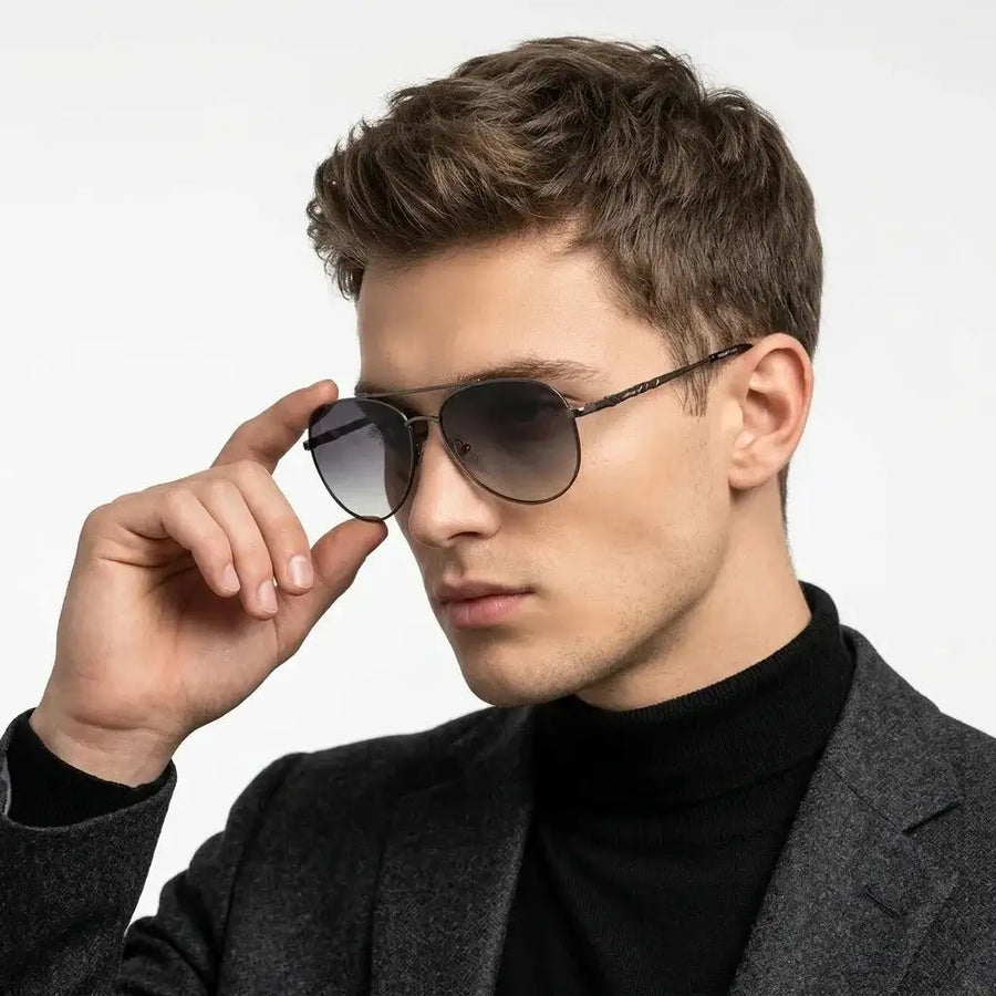Valtor | Gradient Purple Small Full Rim Aviator Sunglasses for Men & Women [Polarized]