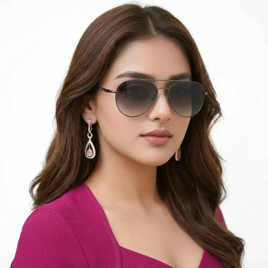 Valtor | Gradient Purple Small Full Rim Aviator Sunglasses for Men & Women [Polarized]