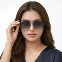 Valtor | Gradient Purple Small Full Rim Aviator Sunglasses for Men & Women [Polarized]