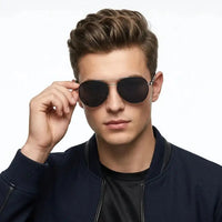 Valtor | Grey Large Full Rim Aviator Sunglasses for Men & Women [Polarized]
