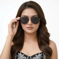 Valtor | Grey Large Full Rim Aviator Sunglasses for Men & Women [Polarized]