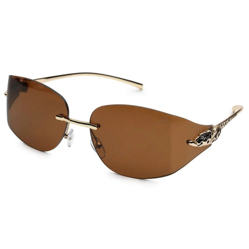 Valtrix Brown Medium Rim Less Oval Sunglasses for Men — Hashtag Eyewears