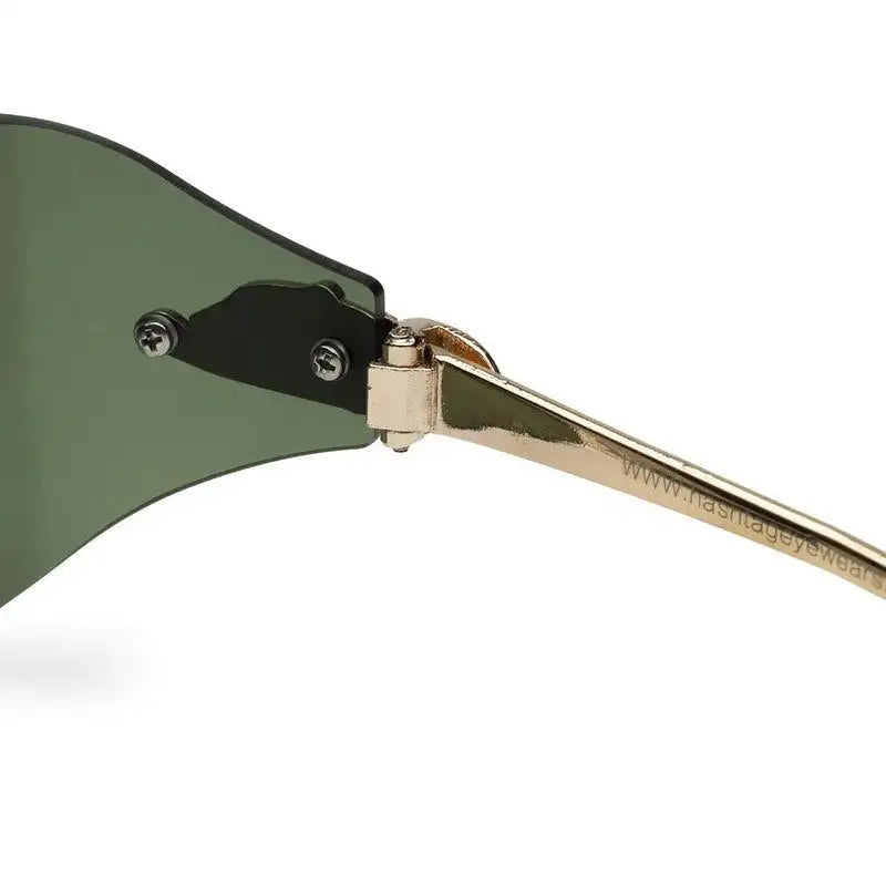 Valtrix | Green Medium Rim Less Oval Sunglasses for Men [UV-protected]