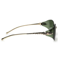 Valtrix | Green Medium Rim Less Oval Sunglasses for Men [UV-protected]