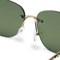 Valtrix Green Medium Rim Less Oval Sunglasses for Men — Hashtag Eyewears