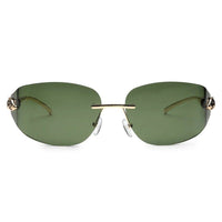 Valtrix Green Medium Rim Less Oval Sunglasses for Men — Hashtag Eyewears