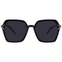Veilion Black Large Full Rim Hexagonal Sunglasses for Women — Hashtag Eyewears
