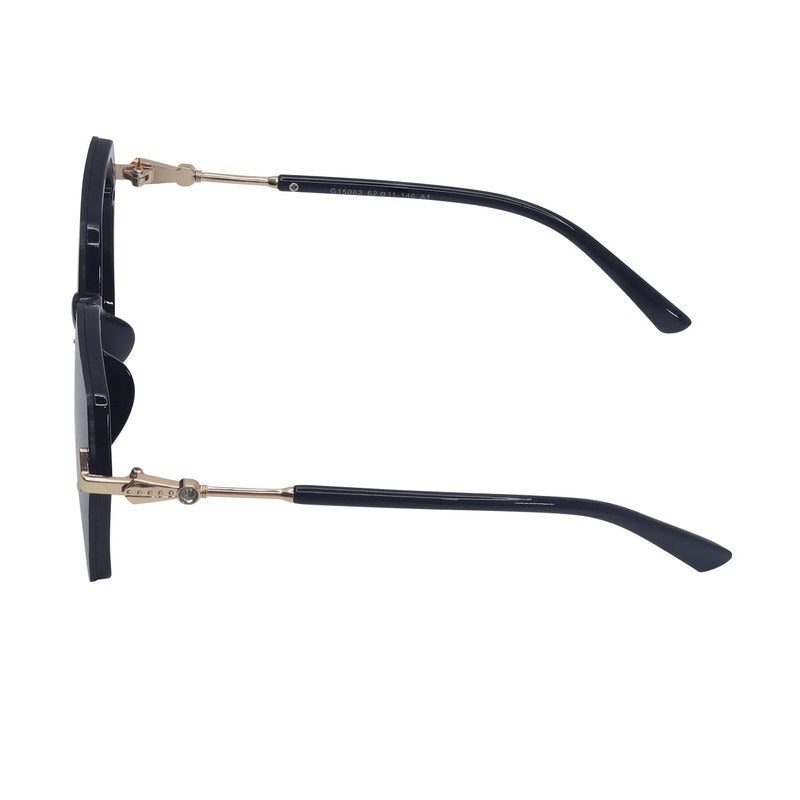 Veilion | Black Large Full Rim Hexagonal Sunglasses for Women [UV-protected]