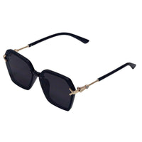 Veilion Black Large Full Rim Hexagonal Sunglasses for Women — Hashtag Eyewears