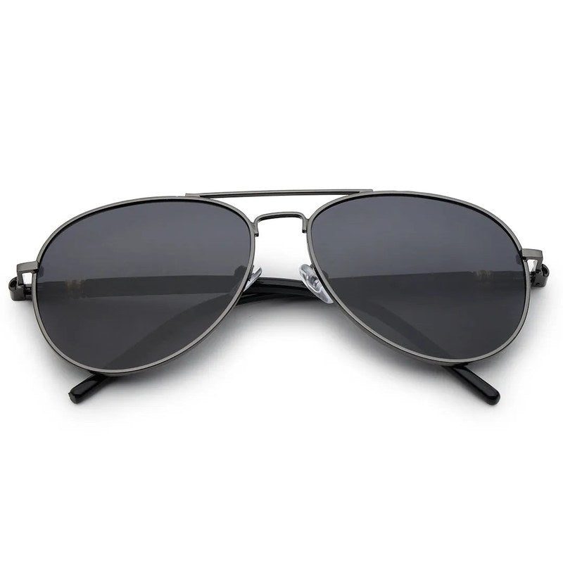 Vesper Black Medium Full Rim Aviator Sunglasses for Men — Hashtag Eyewears