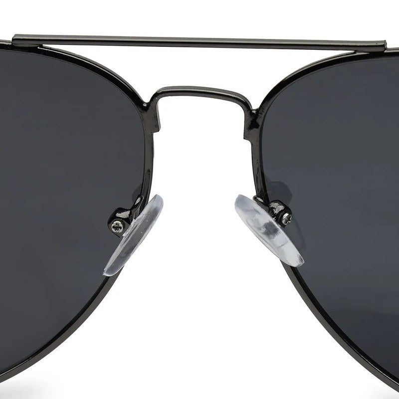 Vesper Black Medium Full Rim Aviator Sunglasses for Men — Hashtag Eyewears