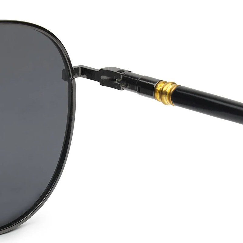 Vesper Black Medium Full Rim Aviator Sunglasses for Men — Hashtag Eyewears