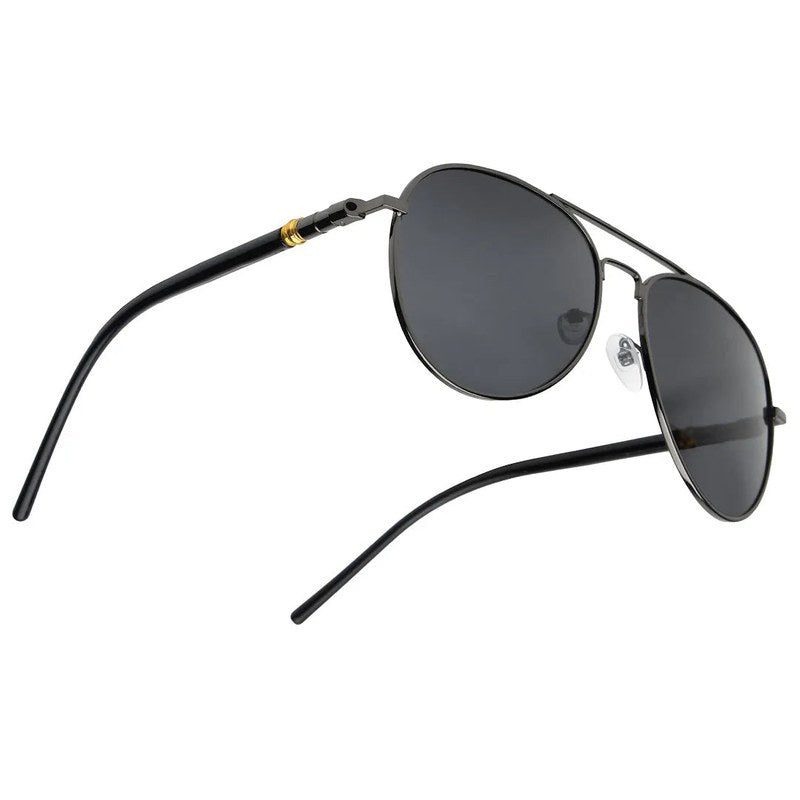 Vesper Black Medium Full Rim Aviator Sunglasses for Men — Hashtag Eyewears