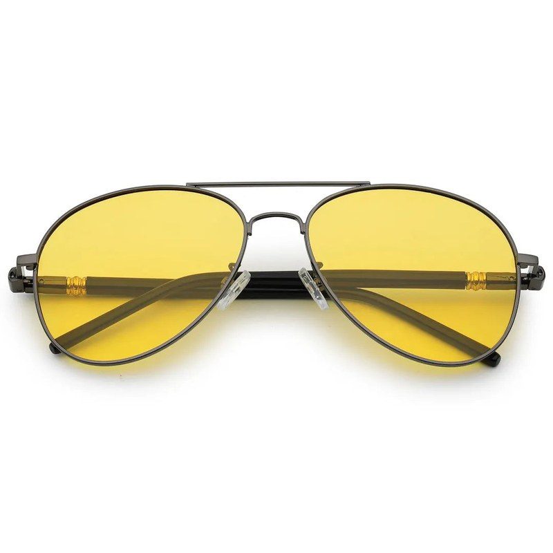 Vesper Yellow Medium Full Rim Aviator Sunglasses for Men — Hashtag Eyewears