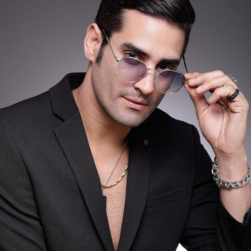 Veylara Gradient Blue Medium Full Rim Oval Sunglasses for Men — Hashtag Eyewears