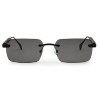 Veyra | Black Medium Rim Less Rectangle Sunglasses for Men [UV-protected]