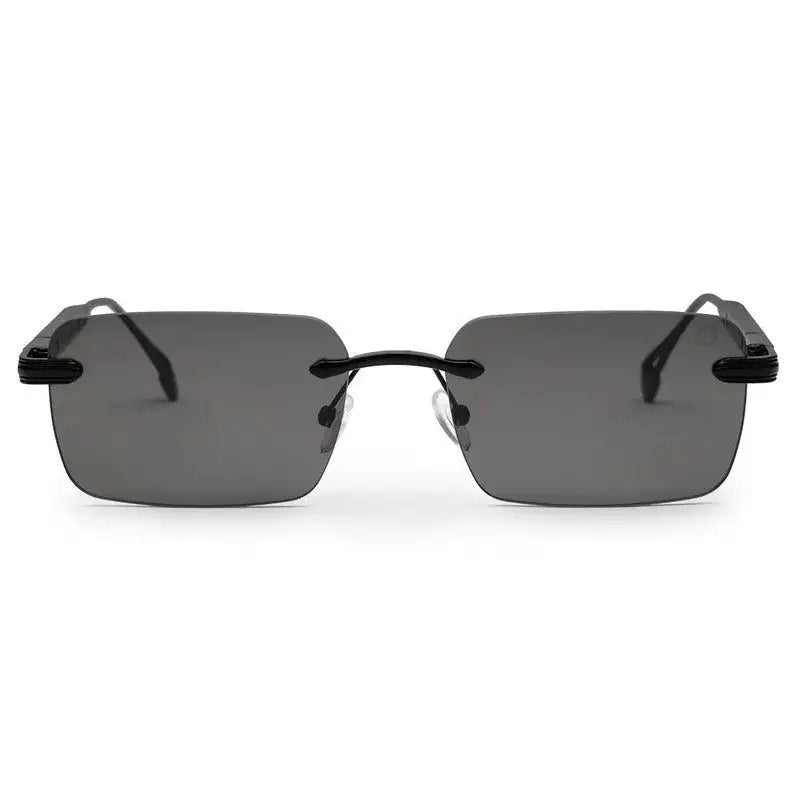Veyra | Black Medium Rim Less Rectangle Sunglasses for Men [UV-protected]