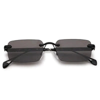 Veyra | Black Medium Rim Less Rectangle Sunglasses for Men [UV-protected]