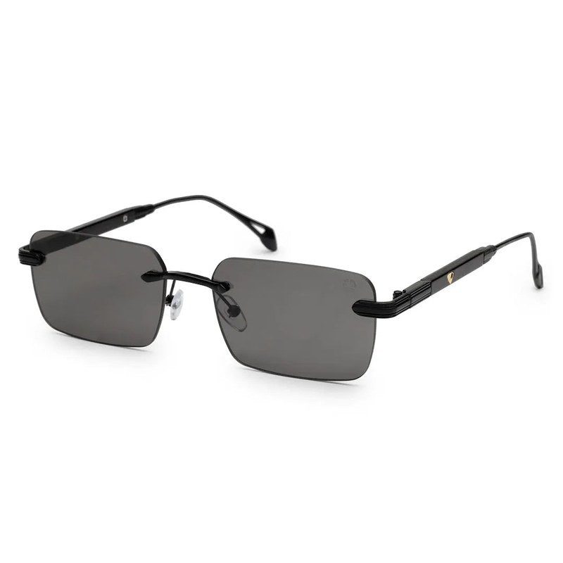 Veyra Black Medium Rim Less Rectangle Sunglasses for Men — Hashtag Eyewears