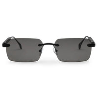Veyra Black Medium Rim Less Rectangle Sunglasses for Men — Hashtag Eyewears