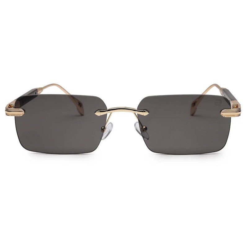 Veyra Golden Medium Rim Less Rectangle Sunglasses for Men — Hashtag Eyewears