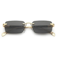 Veyra Golden Medium Rim Less Rectangle Sunglasses for Men — Hashtag Eyewears