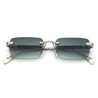 Veyra | Green Medium Rim Less Rectangle Sunglasses for Men [UV-protected]